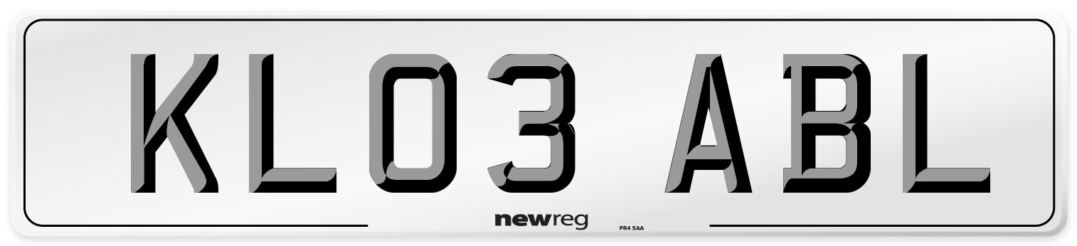 KL03 ABL Number Plate from New Reg